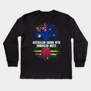 Australian Grown with Dominican Roots Australia Flag Kids Long Sleeve T-Shirt